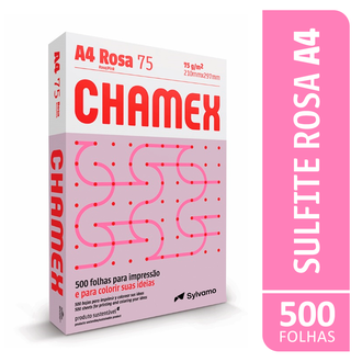 PAPEL CHAMEX COLOR 75G 500FLS - ROSA - UN - CHAMEX