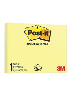 POST IT NOTAS ADESIVA 657 90F - 76X102 - AMARELO - UN - 3M