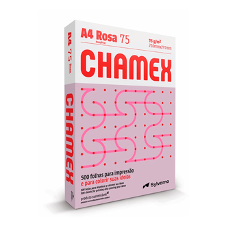 PAPEL CHAMEX COLOR 75G 500FLS - ROSA - UN - CHAMEX