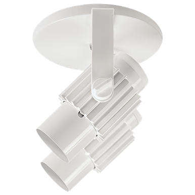 SPOT ALETADO DE ALUMÍNIO BRANCO PARA 2 LÂMPADAS