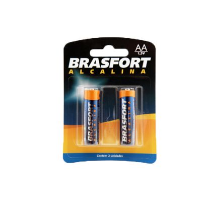 PILHA BRASFORT ALC PEQUENA (AA) BLIS (2) 6301