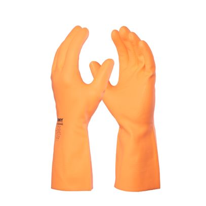 LUVA LATEX FORRADA MAX ORANGE N07 P DANNY CA 11286