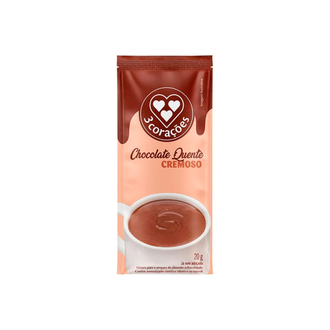 CHOCOLATE QUENTE SOLUVEL CHOCOLATE CREMOSO 20G - SACHE - UN - 3 CORACOES
