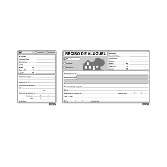RECIBO DE ALUGUEL COM CANHOTO 50 FOLHAS 215X94MM - 10050 - UN - SAO DOMINGOS