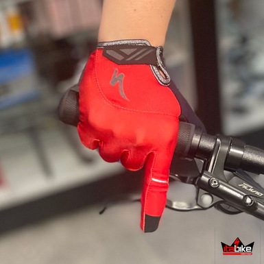 Luva Specialized Dedo Longo BG Dual Gel Feminina Vermelha