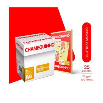 PAPEL CHAMEQUINHO  75G 100FLS - AMARELO - CX 25 - CHAMEX