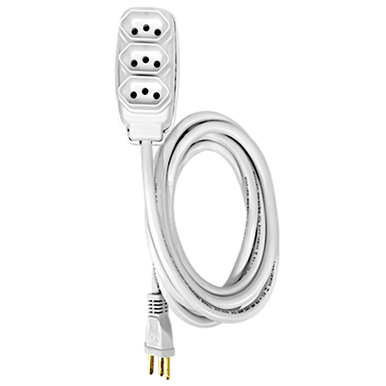 EXTENSÃO ILUMI CABO PP REDONDO 1,5 METROS 20A 250V BRANCA