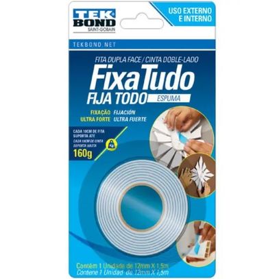 FITA DUPLA FACE EXT/INT TEK BOND 12x1,5m