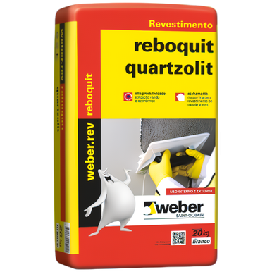 ARGAMASSA QUARTZOLIT REBOQUIT 20 KG BRANCO USO INTERNO
