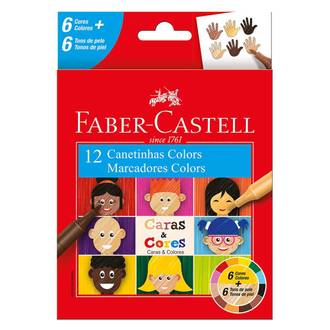 CANETA HIDROGRAFICA CARAS E CORES - C/12 CORES - UN - FABER