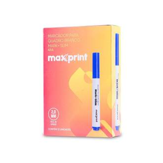 MARCADOR PINCEL QUADRO BRANCO MARK+ SLIM - AZUL - CX 12 - MAXPRINT