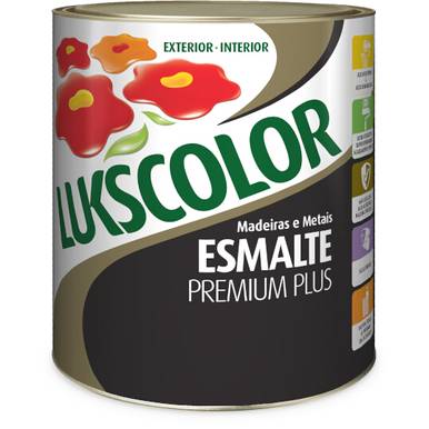 ESMALTE SINTÉTICO LUKSCOLOR (base solvente) Acabamento: FOSCO Cor: PRETO 0.9L