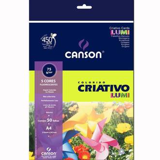 PAPEL CRIATIVO LUMI 80G A4 50FL - UN - CANSON