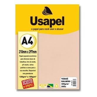 PAPEL VERGE 180G 50FL A4 25031 - SALMAO - UN - USAPEL