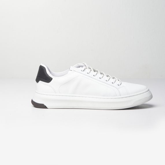TÊNIS MASCULINO CASUAL COURO BRANCO PADRÃO