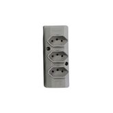TOMADA BARRA NBR 3P 10A(3x)TRIPLA CINZA INTERNEED