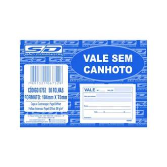 TALAO VALE SEM CANHOTO 50 FOLHAS 104X71MM - 10070 - PCT 20 - SAO DOMINGOS