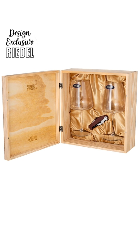 Kit Riedel Winewings com Saca-rolhas Koala em Caixa de Madeira