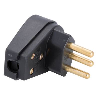 PLUG TRAMONTINA ANGULAR (2P+T) 20A 250V PRETO 