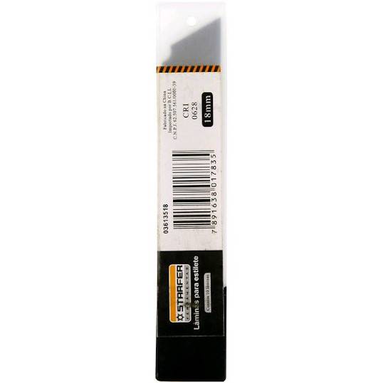 LÂMINA PARA ESTILETE STARFER 18 MM GRANDE 10 PEÇAS