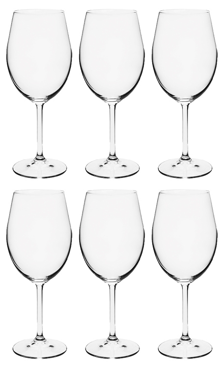 Conjunto 6 Taças de Cristal Titânio Bohemia para Vinho 580ml