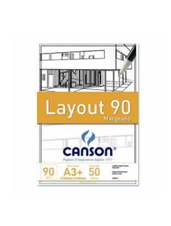 BLOCO LAYOUT 90G A3 50FL - MARGEADO - BRANCO - UN - CANSON