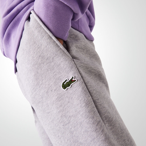 CALÇA MASCULINA ESPORTIVA EM FLEECE ALGODÃO CINZA LACOSTE