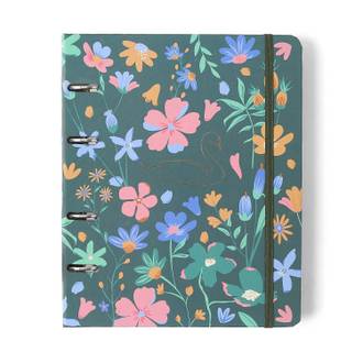 CADERNO ARGOLADO CLASSICA 17X24 / CISNE FLORAL VERDE - UN - CICERO