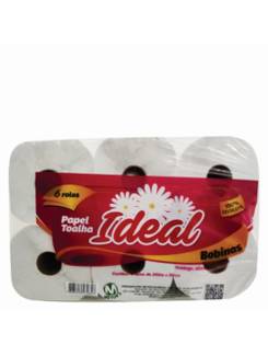 PAPEL TOALHA IDEAL BOBINA C/6 - 200M - 100% CELULOSE - UN - MEYORS