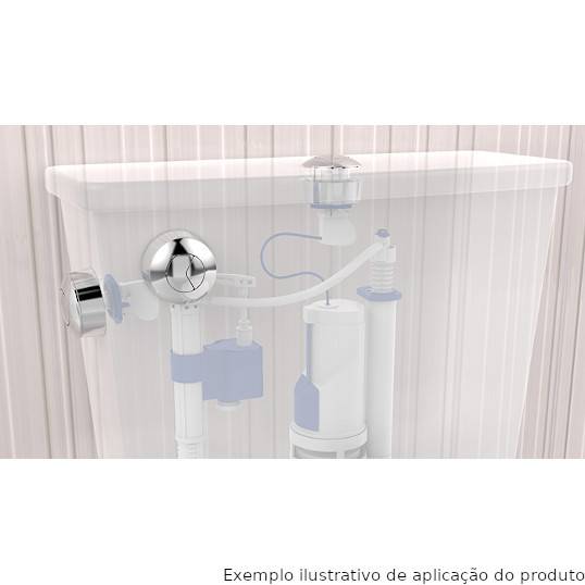 BOTÃO PARA CAIXA ACOPLADA ACIONAMENTO DUPLO ABS CROMADO BLUKIT