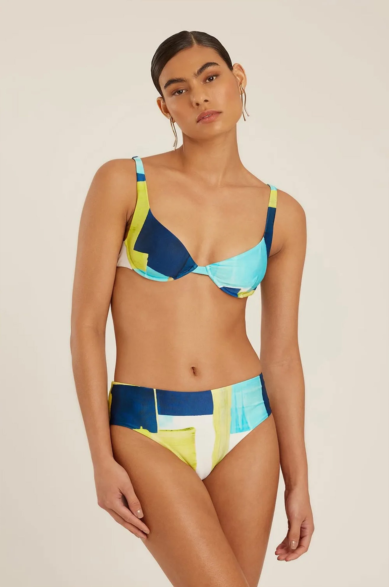 Calça alta básica bleue