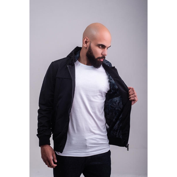 JAQUETA MASCULINA CASUAL PRETA PADRÃO