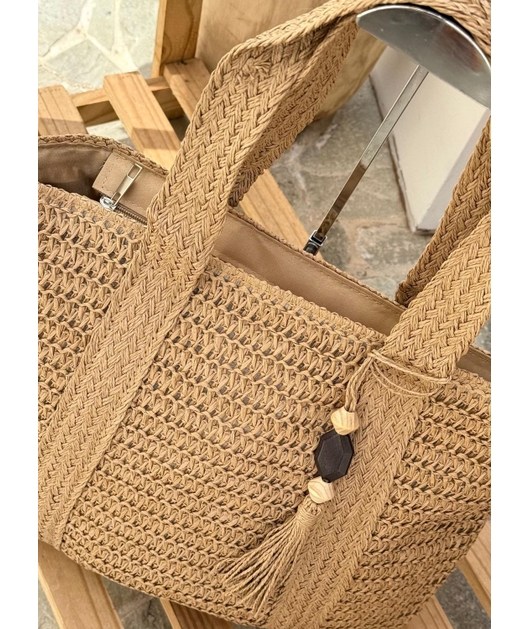 BOLSA TOTE CLÁSSICA PALHA MARROM