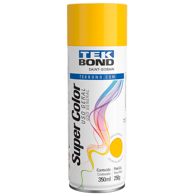 SPRAY TEKBOND SUPER COLOR ACABAMENTO BRILHANTE AMARELO 350ML