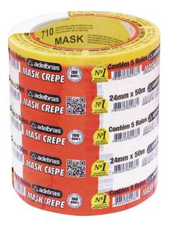 FITA ADESIVA CREPE 24X50 710 - PCT 5 - ADELBRAS