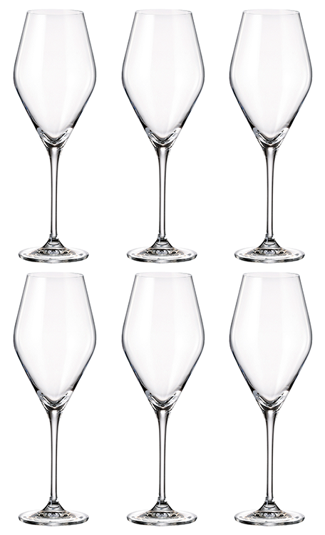 Conjunto 6 Taças de Cristal Ecológico Bohemia Loxia para Vinho 470ml