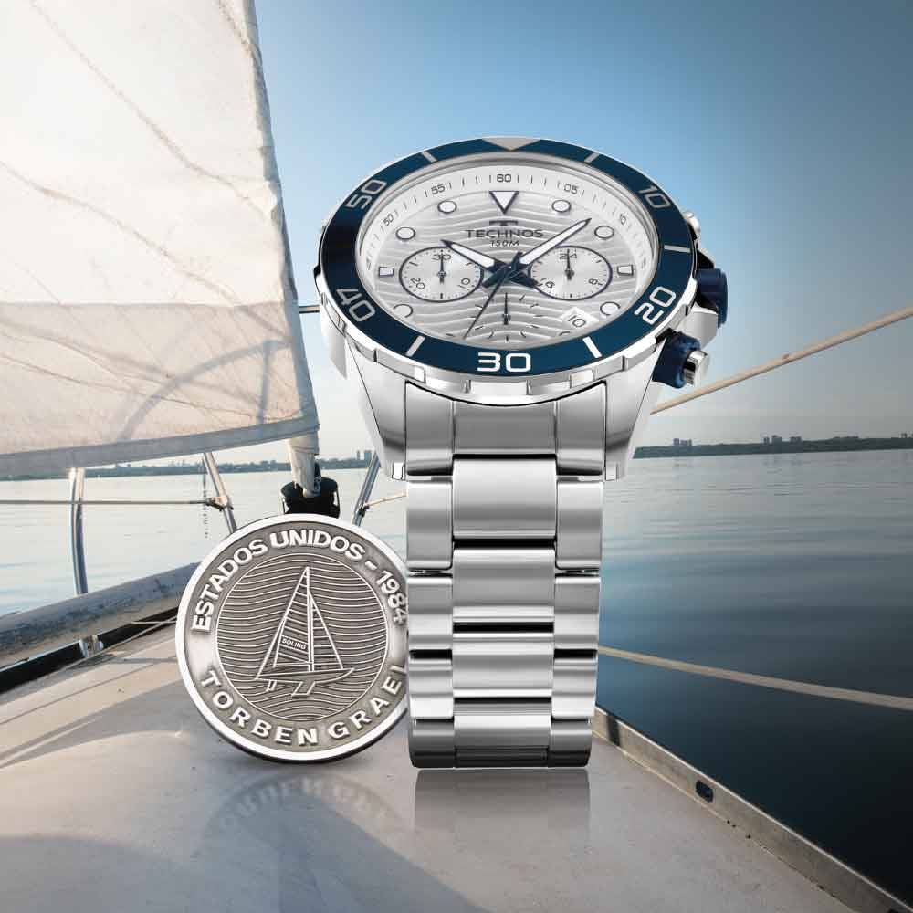 Kit Technos Masculino Acqua Prata Torben Grael