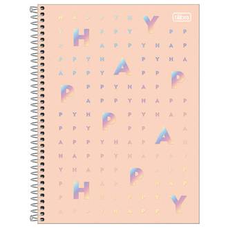 CADERNO UNIV CAPA DURA 1X1 80FLS - HAPPY - UN - TILIBRA