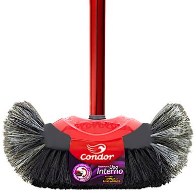 VASSOURA DE USO INTERNO COM CERDAS NATURAIS COM CABO CONDOR