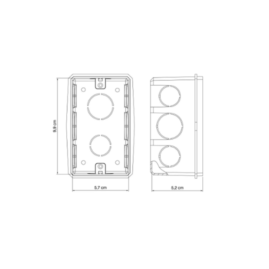 CAIXA DE LUZ RETANGULAR AMARELA TRAMONTINA 4 X 2