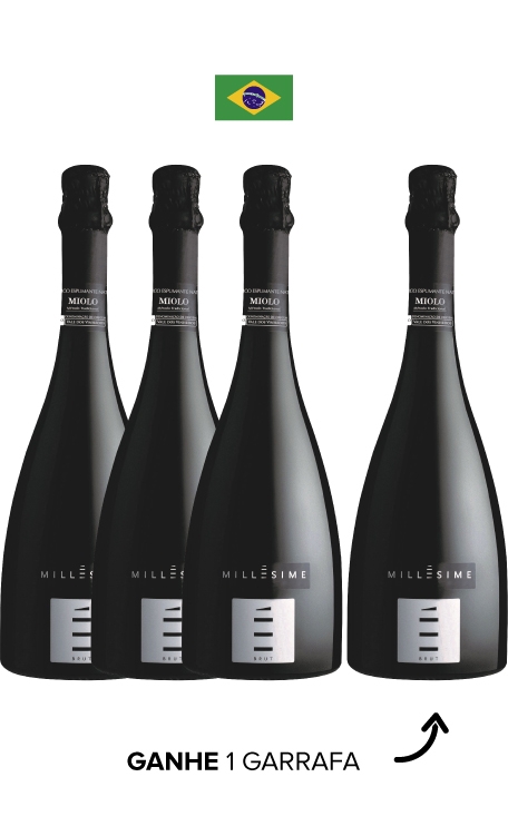 Combo Pague 3 Leve 4 Miolo Millésime Brut + 6 Taças Espumante