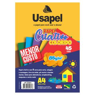 PAPEL CRIATIVO NEON 85G A4 45FL - 5 CORES - 25064 - PCT 20 - USAPEL