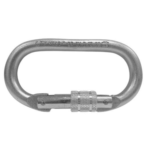 MOSQUETÃO OVAL DE AÇO COM ROSCA MOAC-R-25-GV QFIX