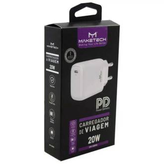 CARREGADOR TOMADA USB C CM-133PD 20W - BRANCO - UN - MAKETECH