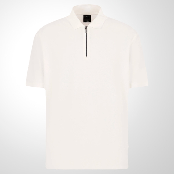POLO ARMANI EXCHANGE REGULAR FIT MILIEU COTTON STRETCH OFF-WHITE