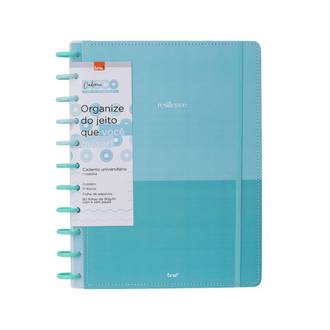 CADERNO UNIV DISCO CD1015 - TURQUESA RESILIENCE - UN - BRW