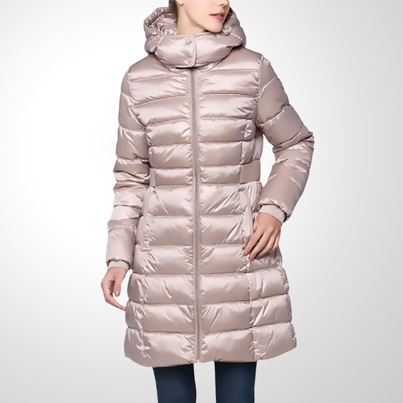 JAQUETA FEMININA PUFFER ALONGADA MATELASSE CAPUCCINO CALVIN KLEIN
