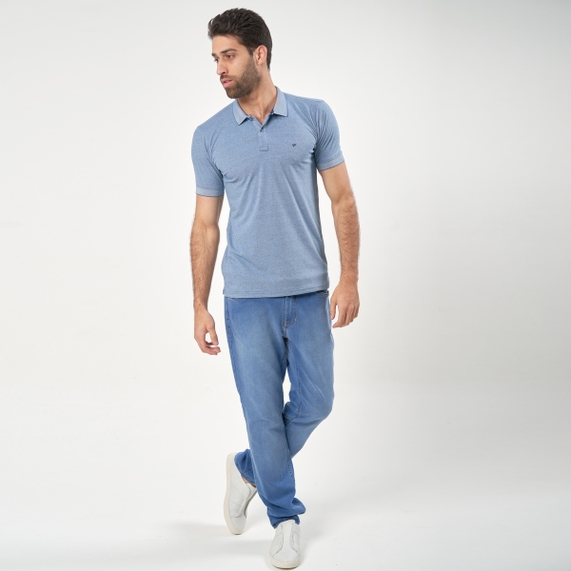 POLO CASUAL MC AZUL PADRAO