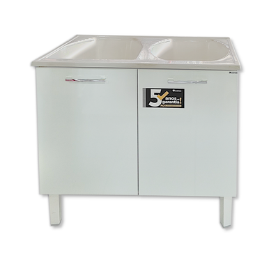 GABINETE EM AÇO COZIMAX BRANCO FLAT 1M COM TANQUE BRANCO
