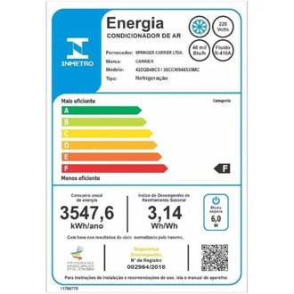 AR TETO ON/OFF 46K BTU 38CCW048535MC-42ZQB48C5/380V - BRANCO - UN - CARRIER